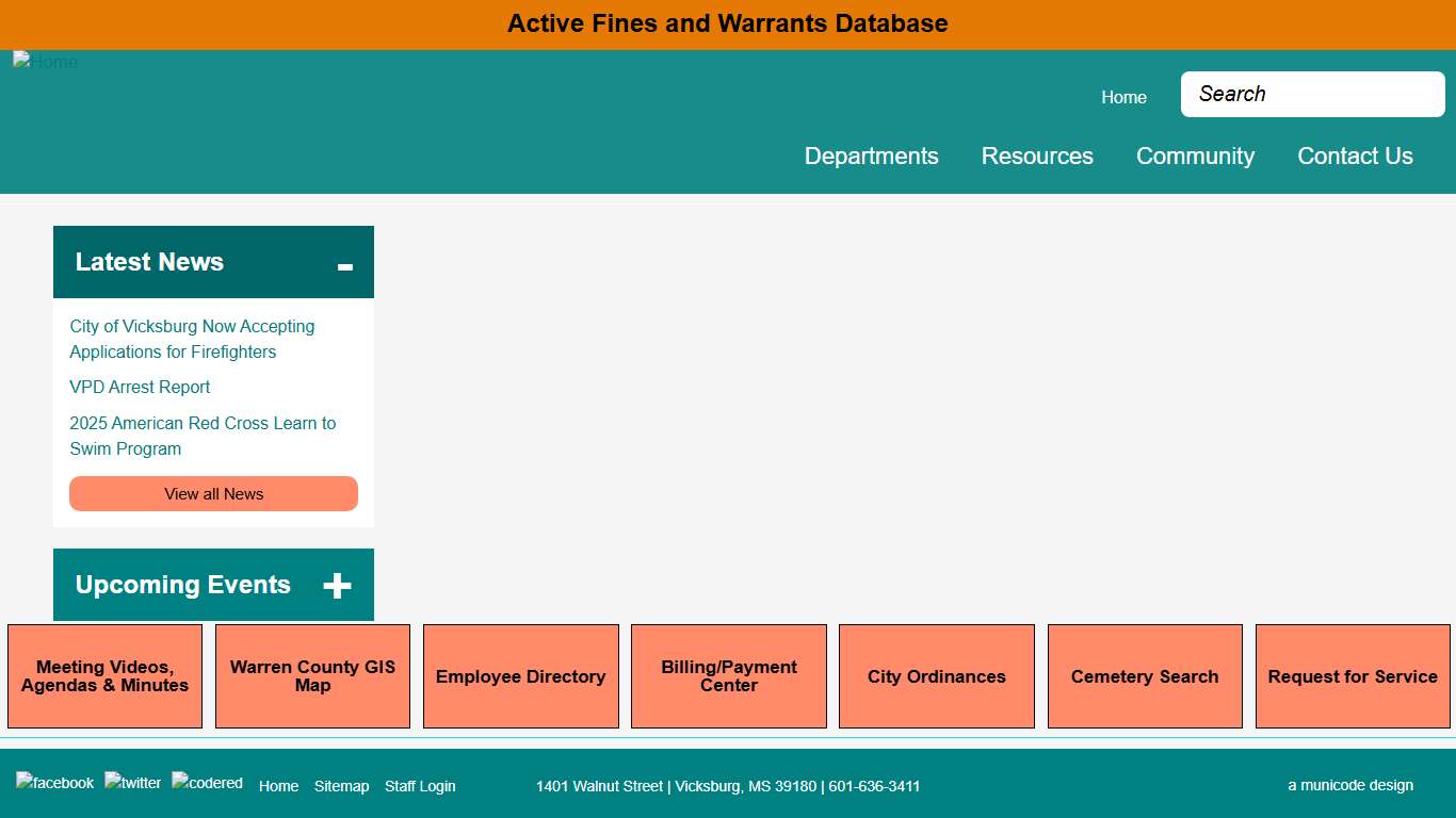 Home Page City of Vicksburg, Mississippi