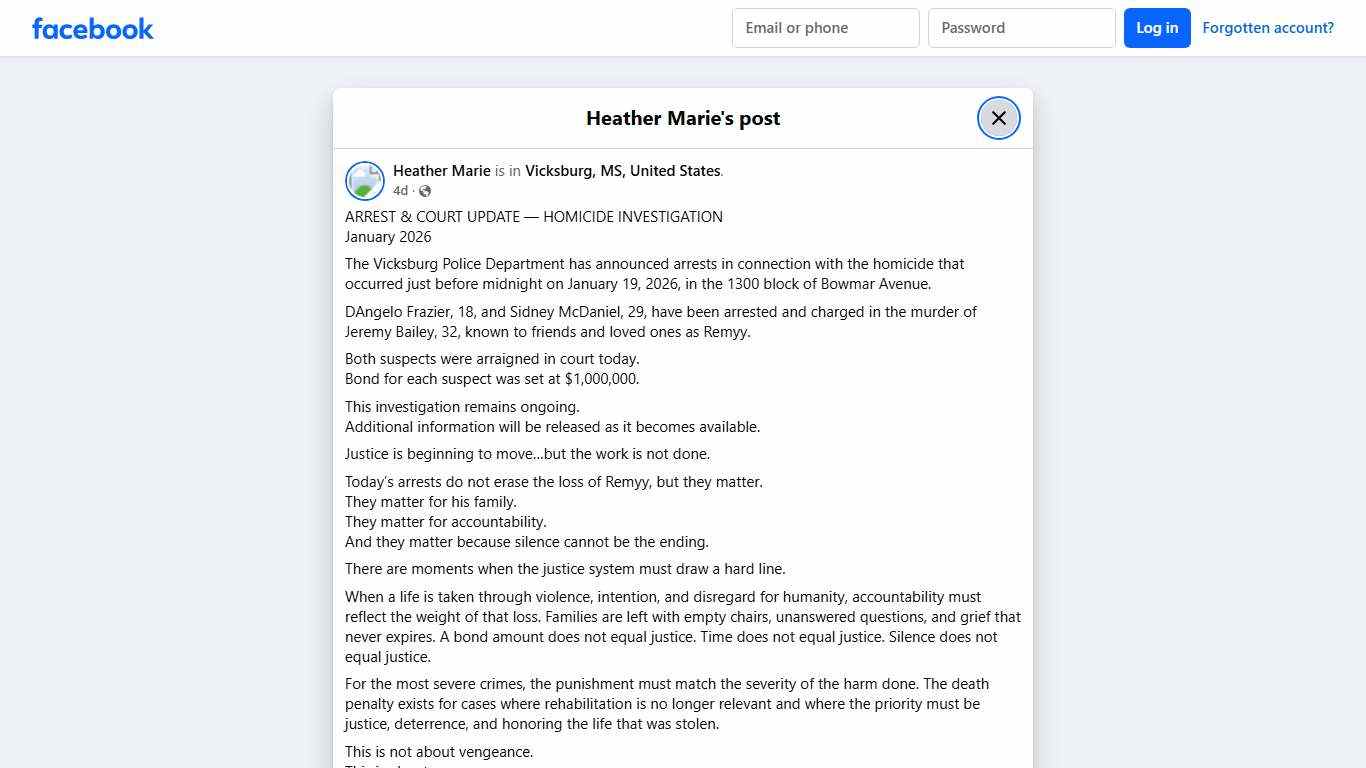 Heather Marie - ARREST & COURT UPDATE — HOMICIDE... Facebook